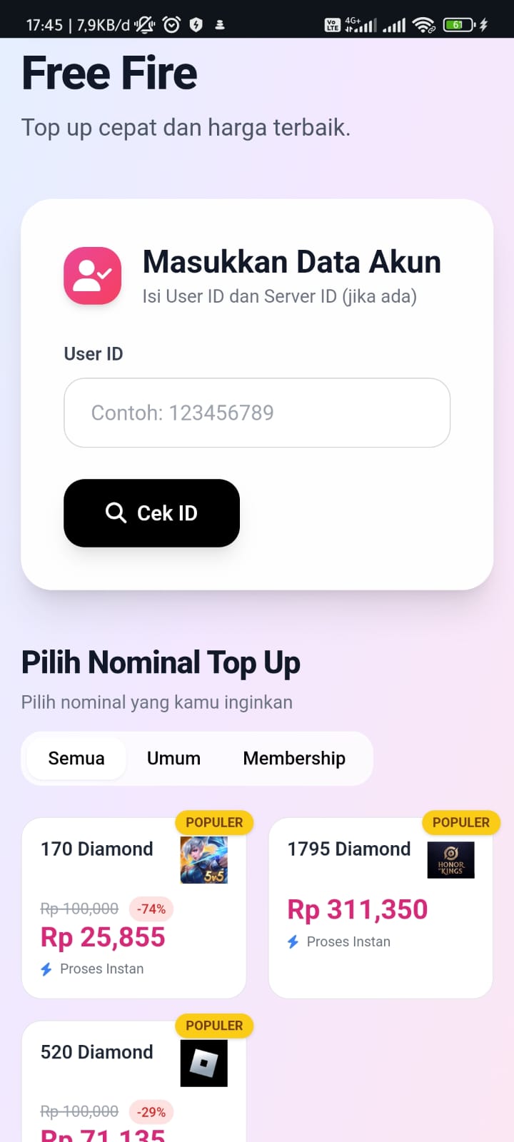 tes pertama kalii tanpa input server id
